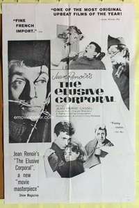 d241 ELUSIVE CORPORAL military one-sheet movie poster '62 Jean Renoir