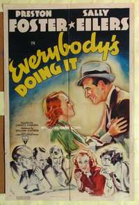 d249 EVERYBODY'S DOING IT one-sheet movie poster '37 Foster, Sally Eilers