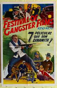 d260 FESTIVAL OF GANGSTER FILMS 1930-1970 one-sheet movie poster '70 cool!