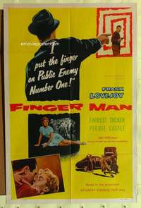 d264 FINGER MAN one-sheet movie poster '55 Frank Lovejoy, film noir!
