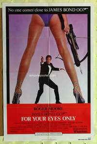 d279 FOR YOUR EYES ONLY one-sheet movie poster '81 Moore as James Bond!