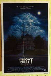 d284 FRIGHT NIGHT one-sheet movie poster '85 great ghost horror image!
