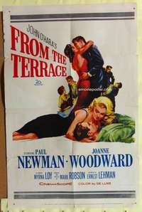 d286 FROM THE TERRACE one-sheet movie poster '60 Paul Newman, Woodward, Loy