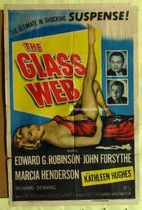 d296 GLASS WEB one-sheet movie poster '53 Edward G. Robinson, sexy girl!