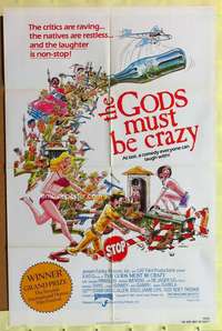 d299 GODS MUST BE CRAZY one-sheet movie poster '82 Jamie Uys comedy!