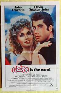 d305 GREASE one-sheet movie poster '78 John Travolta, Olivia Newton-John