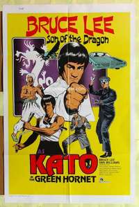 d309 GREEN HORNET Kato style one-sheet movie poster '74 Bruce Lee