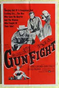d311 GUN FIGHT one-sheet movie poster '61 James Brown, western!