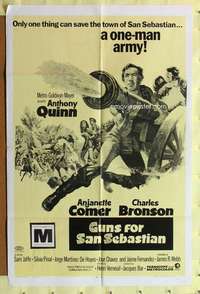 d312 GUNS FOR SAN SEBASTIAN one-sheet movie poster '68 Anthony Quinn