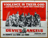 d011 DEVIL'S ANGELS half-sheet movie poster '67 John Cassavetes, bikers!