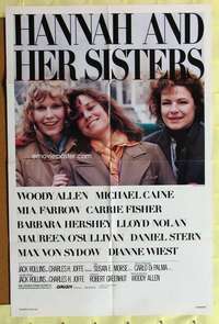 d317 HANNAH & HER SISTERS one-sheet movie poster '86 Woody Allen, Farrow