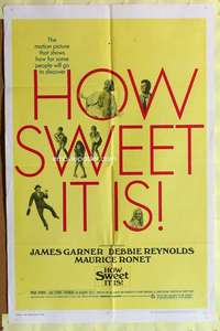 d333 HOW SWEET IT IS one-sheet movie poster '68 Garner, Debbie Reynolds