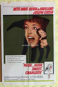 d335 HUSH HUSH SWEET CHARLOTTE one-sheet movie poster '65 Bette Davis
