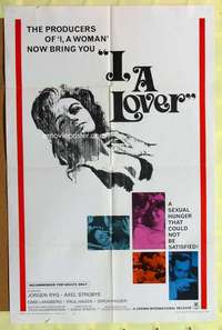 d337 I A LOVER one-sheet movie poster '66 Borje Nyberg, Danish sex!