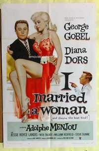 d339 I MARRIED A WOMAN one-sheet movie poster '58 Gobel, sexy Diana Dors!