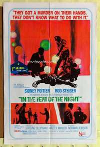 d346 IN THE HEAT OF THE NIGHT one-sheet movie poster '67 Sidney Poitier
