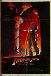 d352 INDIANA JONES & THE TEMPLE OF DOOM one-sheet movie poster '84 Ford