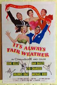 d361 IT'S ALWAYS FAIR WEATHER one-sheet movie poster '55 Gene Kelly