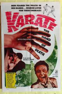 d372 KARATE THE HAND OF DEATH one-sheet movie poster '61 wacky image!