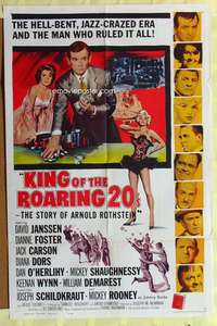 d378 KING OF THE ROARING 20'S one-sheet movie poster '61 David Janssen