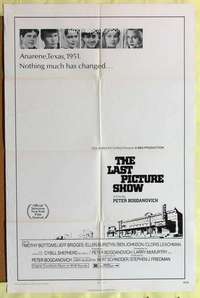 d389 LAST PICTURE SHOW one-sheet movie poster '71 Bogdonovich, Bridges