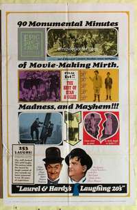 d393 LAUREL & HARDY'S LAUGHING '20s one-sheet movie poster '65 classic!