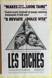 d398 LES BICHES one-sheet movie poster '79 Chabrol, deviate La Dolce Vita!