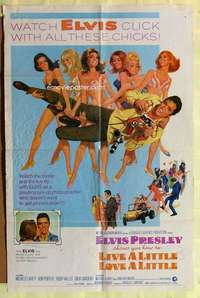 d403 LIVE A LITTLE, LOVE A LITTLE one-sheet movie poster '68 Elvis Presley