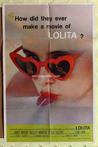 d406 LOLITA one-sheet movie poster '62 Stanley Kubrick, James Mason