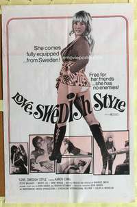 d413 LOVE SWEDISH STYLE one-sheet movie poster '72 fully equipped sex!