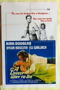 d414 LOVELY WAY TO DIE one-sheet movie poster '68 Kirk Douglas, Koscina