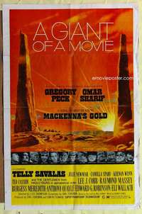 d417 MacKENNA'S GOLD style B one-sheet movie poster '69 Gregory Peck, Sharif