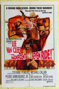 d431 MAGNIFICENT SEVEN RIDE int'l one-sheet movie poster '72 Lee Van Cleef