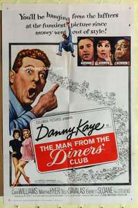 d452 MAN FROM THE DINERS' CLUB one-sheet movie poster '63 Danny Kaye