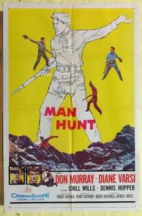 d285 FROM HELL TO TEXAS one-sheet movie poster '58 Don Murray, Man Hunt!