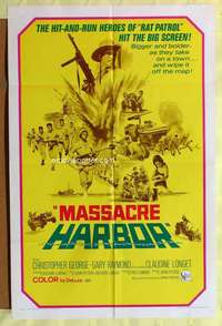 d481 MASSACRE HARBOR one-sheet movie poster '69 from TV, Rat Patrol!