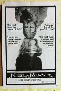 d495 MINNIE & MOSKOWITZ one-sheet movie poster '71 Cassavetes, Rowlands