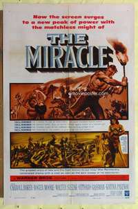 d496 MIRACLE one-sheet movie poster '59 Roger Moore, Carroll Baker