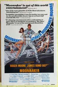 d500 MOONRAKER reviews one-sheet movie poster '79 Moore as James Bond!