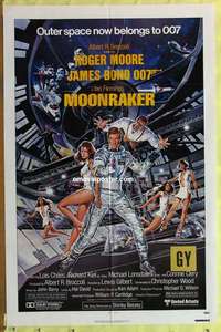 d499 MOONRAKER one-sheet movie poster '79 Roger Moore as James Bond!