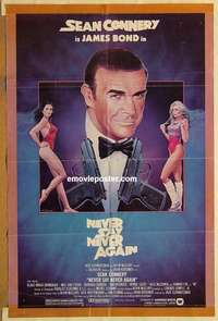 d522 NEVER SAY NEVER AGAIN 1sh movie poster '83 Sean Connery, Bond
