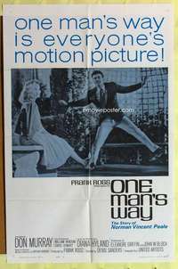 d541 ONE MAN'S WAY style A one-sheet movie poster '64 Norman Vincent Peale