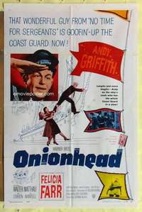 d543 ONIONHEAD one-sheet movie poster '58 Andy Griffith, Felicia Farr