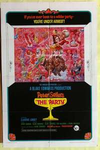 d557 PARTY style B one-sheet movie poster '68 Peter Sellers, Jack Davis art!
