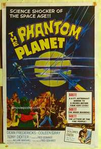 d563 PHANTOM PLANET one-sheet movie poster '62 sci-fi space shocker!