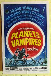 d568 PLANET OF THE VAMPIRES one-sheet movie poster '65 Mario Bava, Italian!