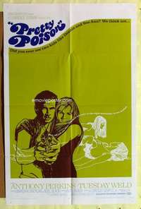 d582 PRETTY POISON style A one-sheet movie poster '68 Perkins, Tuesday Weld