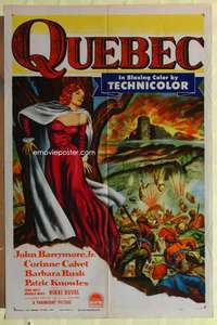 d591 QUEBEC one-sheet movie poster '51 John Barrymore Jr in Canada!