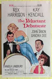 d605 RELUCTANT DEBUTANTE one-sheet movie poster '58 Harrison, Sandra Dee