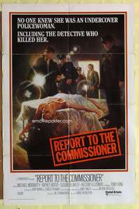 d606 REPORT TO THE COMMISSIONER int'l one-sheet movie poster '75 crime art!